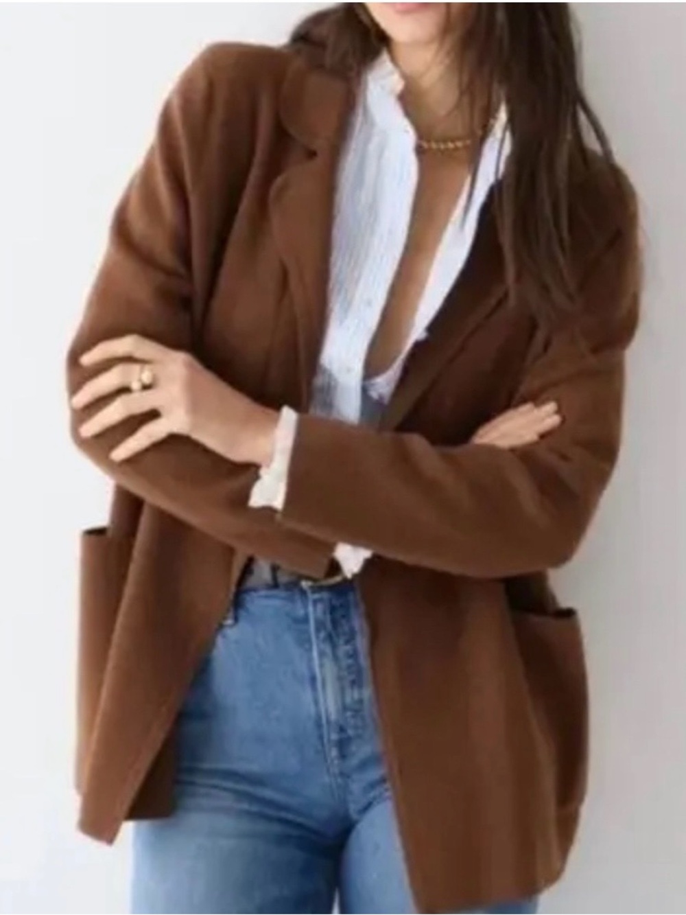 J. Crew Chocolate Brown Single-Button Knit Blazer - Picture 2 of 11